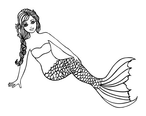 mermaid black and white clipart|mermaid clip art realistic.